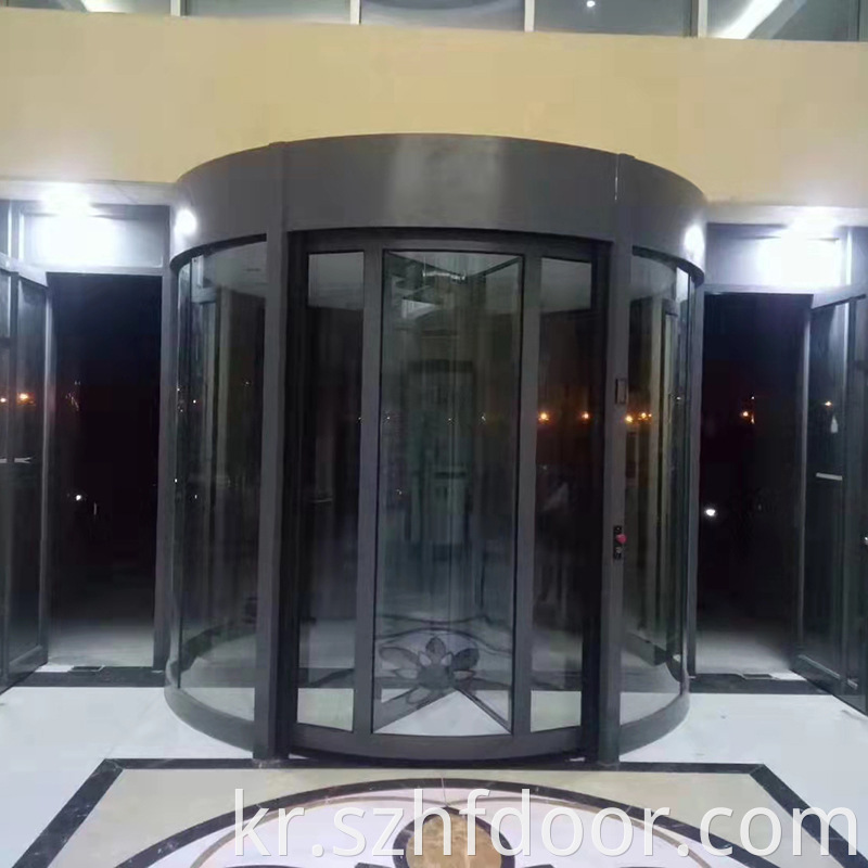 Hotel rotating automatic glass doors